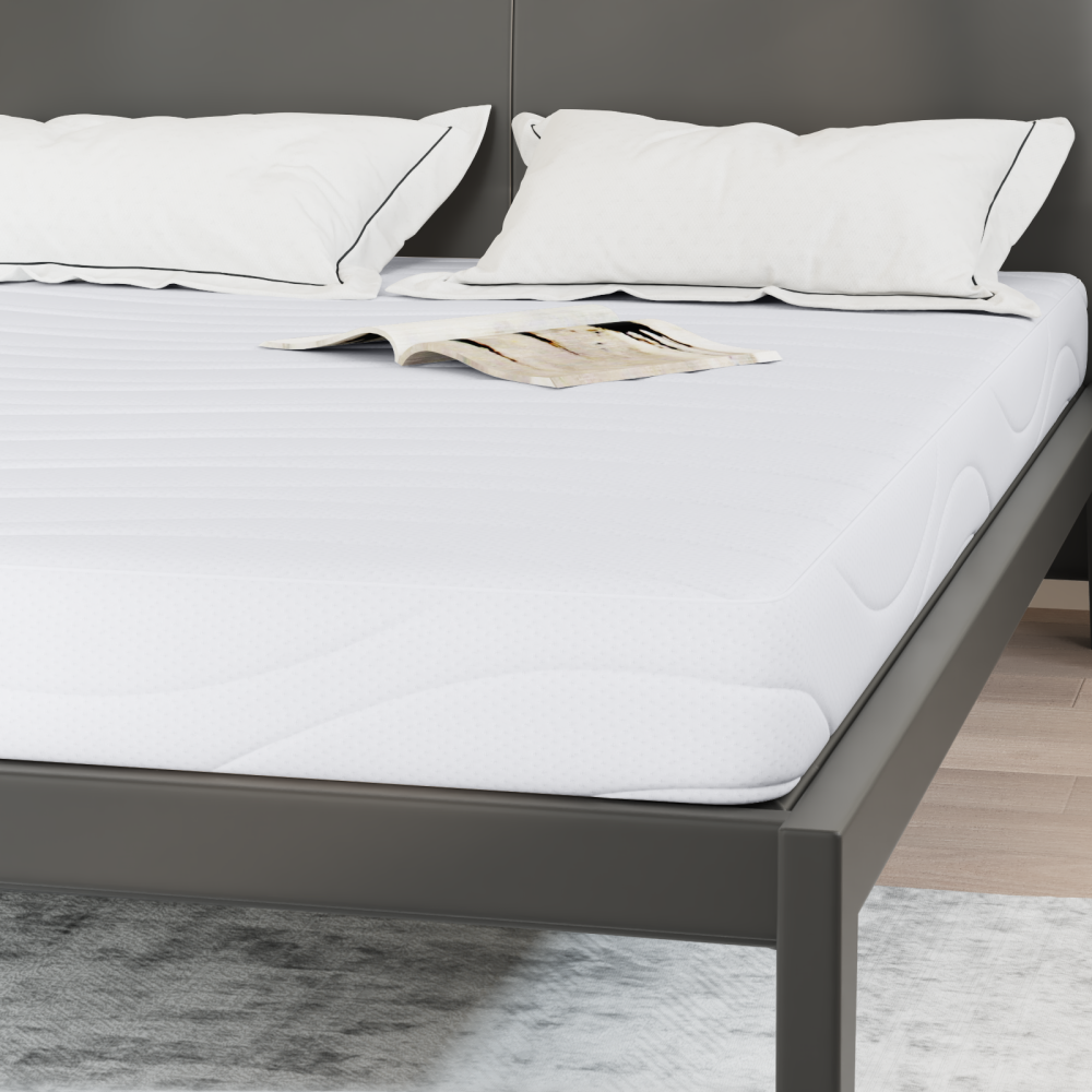 Produktbild för Madrass Vit 140 x 190 cm Jacquardtyg