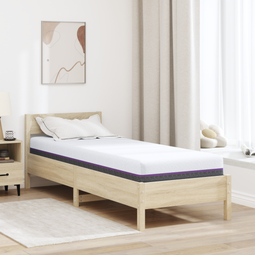 vidaXL Minnesskummadrass Medium 70 x 200 cm 16 cm Vitt och Grått
