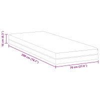 Produktbild för Minnesskummadrass Medium 70 x 200 cm 16 cm Vitt och Grått