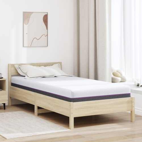 vidaXL Minnesskummadrass Medium 90 x 190 cm 16 cm Vitt och Grått