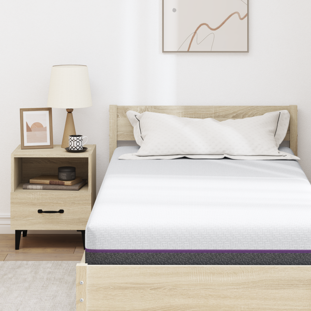 Produktbild för Minnesskummadrass Medium 90 x 190 cm 16 cm Vitt och Grått