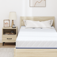Produktbild för Madrass Vit och Blå 90 x 200 cm Jacquardtyg