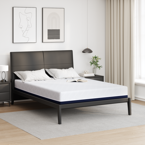 vidaXL Madrass Vit och Blå 140 x 190 cm Jacquardtyg