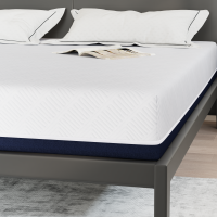 Produktbild för Madrass Vit och Blå 200 x 200 cm Jacquardtyg