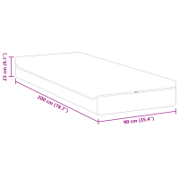 Produktbild för Madrass Vitt och Grått 90 x 200 cm Jacquardtyg