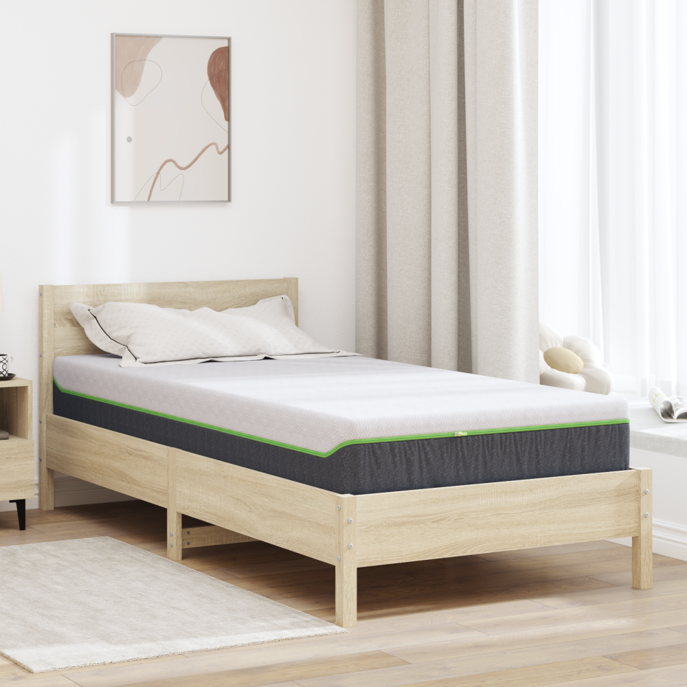 Produktbild för Madrass Vitt och Grått 100 x 200 cm Jacquardtyg