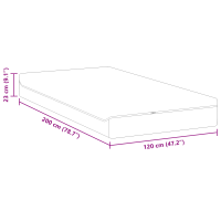 Produktbild för Madrass Vitt och Grått 120 x 200 cm Jacquardtyg