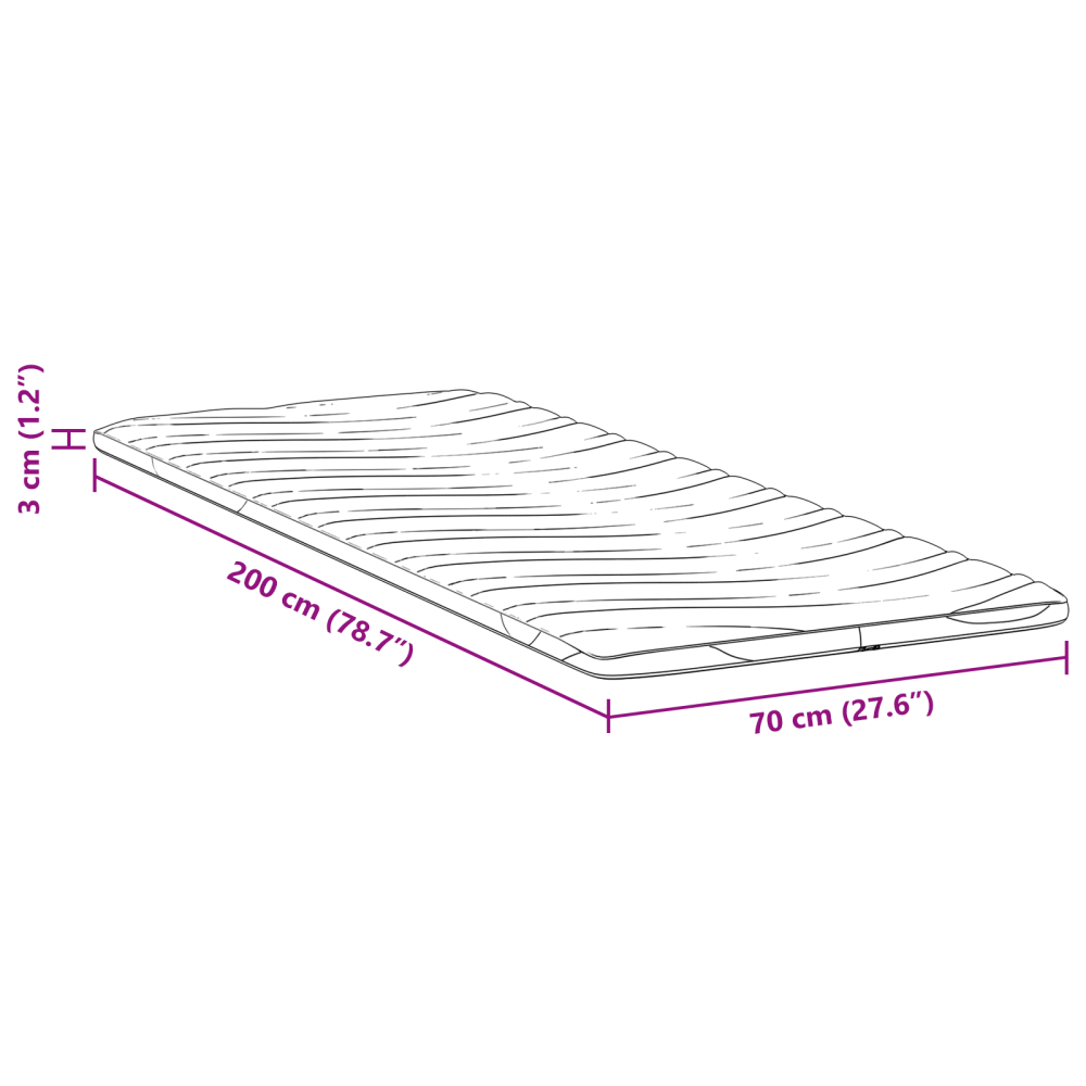 Produktbild för Madrasskydd Vit 70 x 200 cm Stickad tyg