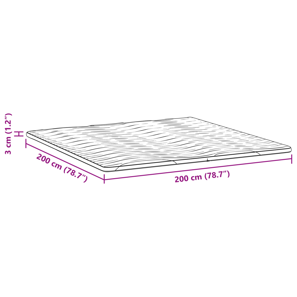 Produktbild för Madrasskydd Vit 200 x 200 cm Stickad tyg