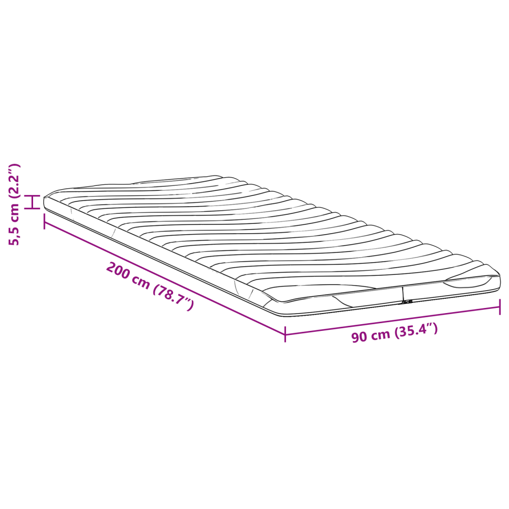 Produktbild för Madrasskydd Vit 90 x 200 cm Stickad tyg