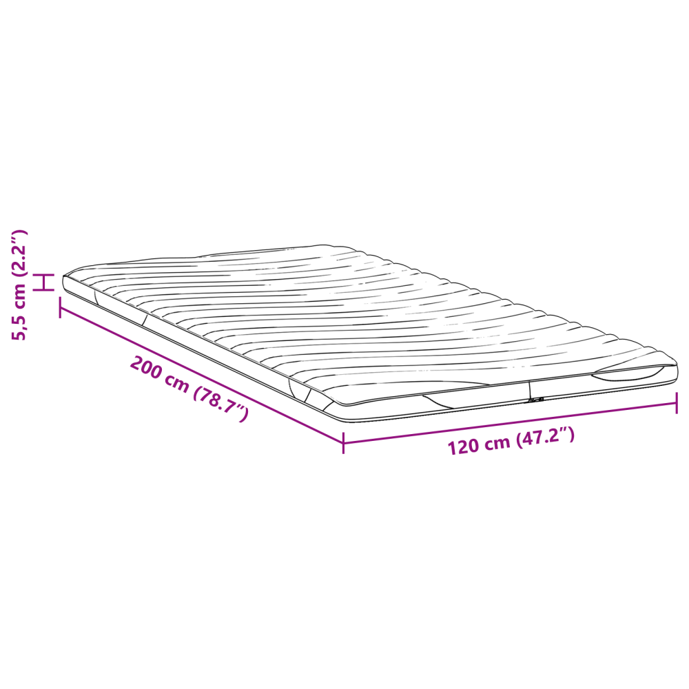 Produktbild för Madrasskydd Vit 120 x 200 cm Stickad tyg