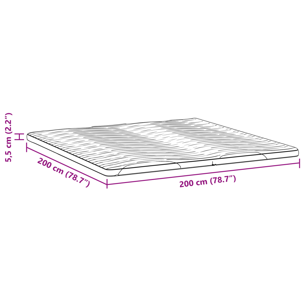 Produktbild för Madrasskydd Vit 200 x 200 cm Stickad tyg