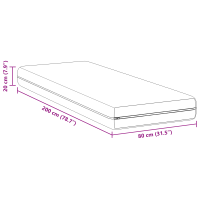 Produktbild för Madrass Vit 80 x 200 cm Pocketfjäder