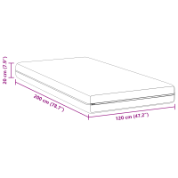 Produktbild för Madrass Vit 120 x 200 cm Pocketfjäder