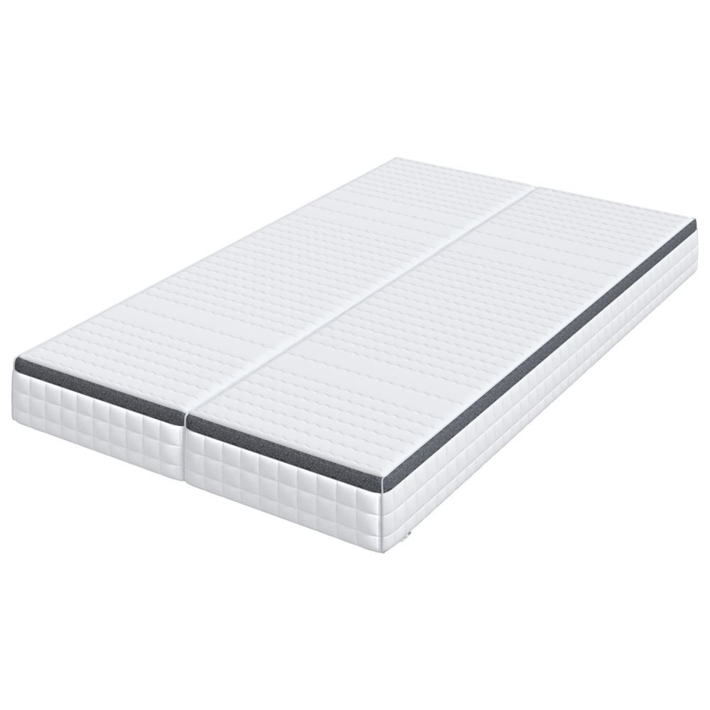Produktbild för Madrass 2 pcs Vitt och Grått 60 x 200 cm Bonellfjäder