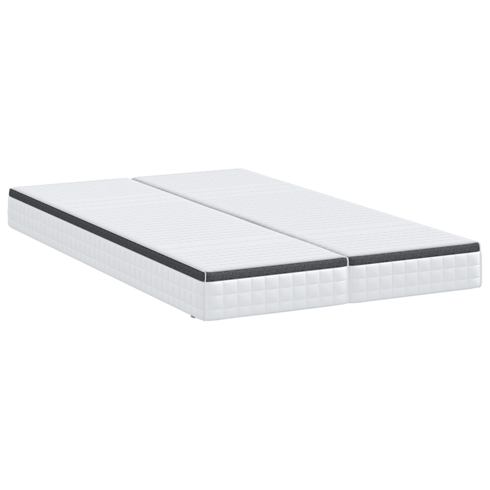 Produktbild för Madrass 2 pcs Vitt och Grått 60 x 200 cm Bonellfjäder