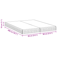 Produktbild för Madrass 2 pcs Vitt och Grått 80 x 200 cm Bonellfjäder