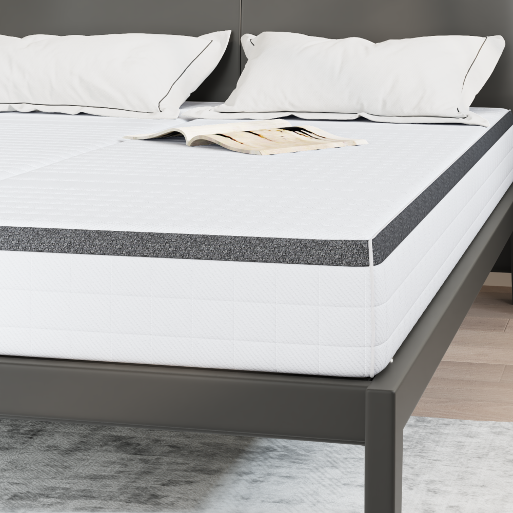Produktbild för Madrass 2 pcs Vitt och Grått 80 x 200 cm Bonellfjäder