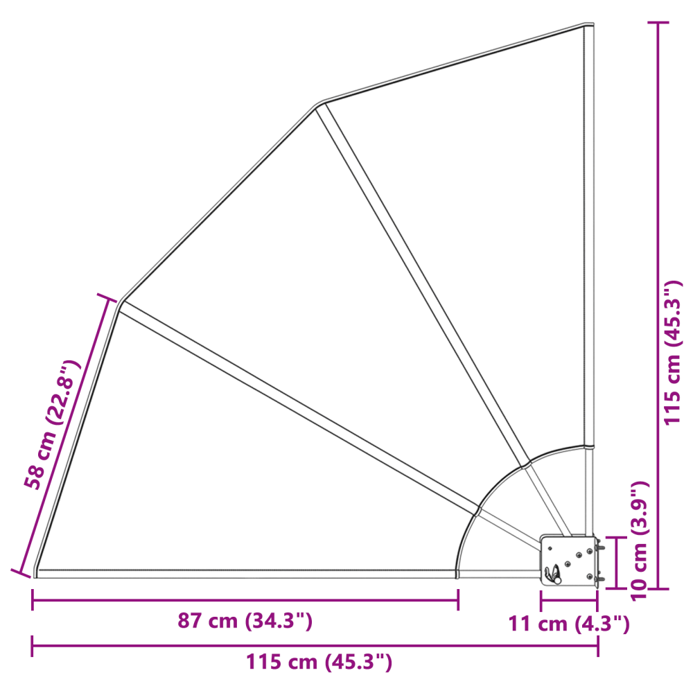 Produktbild för Balkongskärm 115 x 115 cm Polyester Vit