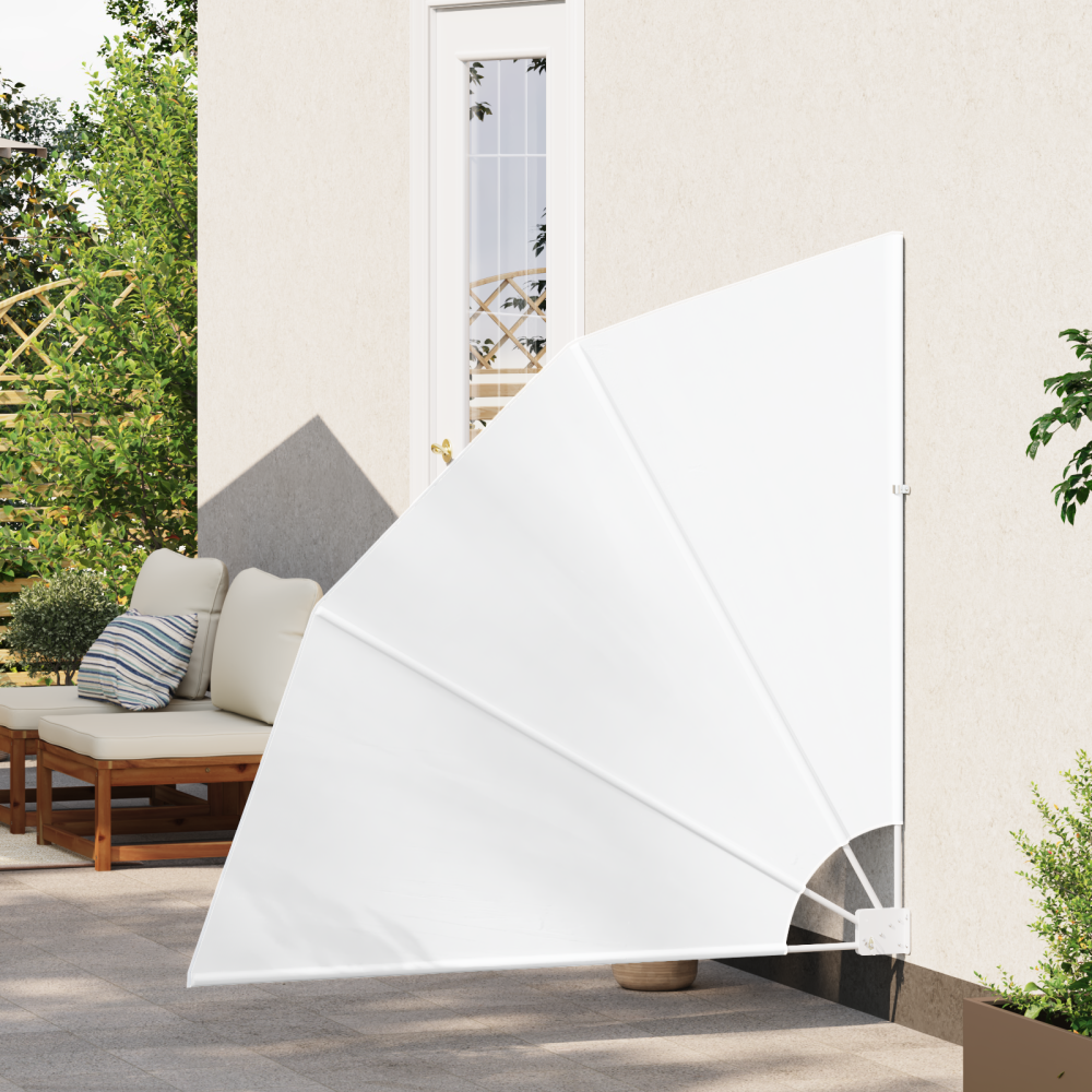 Produktbild för Balkongskärm 140 x 140 cm Polyester Vit