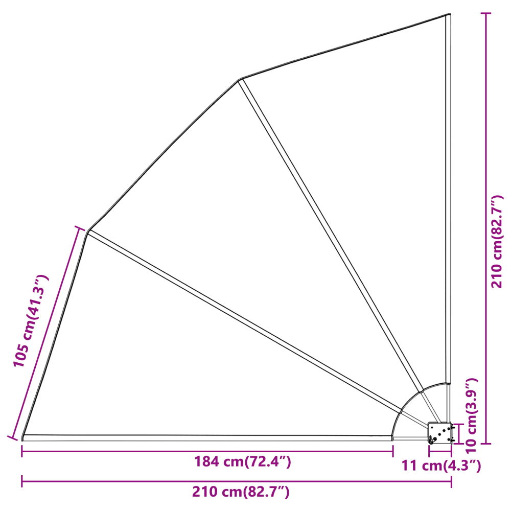 Produktbild för Balkongskärm 210 x 210 cm Polyester Vit