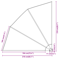 Produktbild för Balkongskärm 210 x 210 cm Polyester Vit