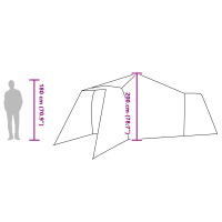 Produktbild för Tipi Tält med tak Grå och orange 492 x 492 x 275 cm taffeta