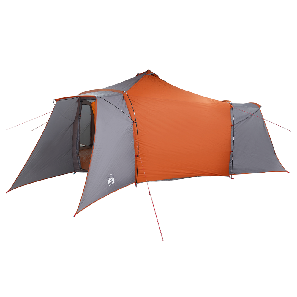 Produktbild för Tipi Tält med tak Grå och orange 492 x 492 x 275 cm taffeta