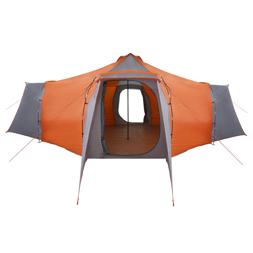 Produktbild för Tipi Tält med tak Grå och orange 492 x 492 x 275 cm taffeta