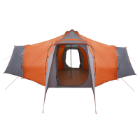 Produktbild för Tipi Tält med tak Grå och orange 492 x 492 x 275 cm taffeta