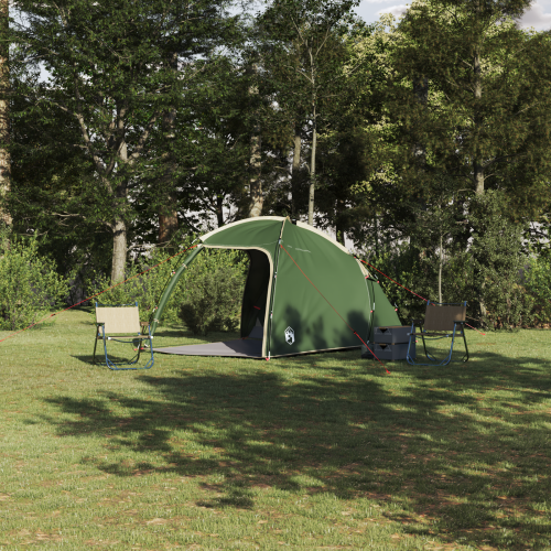 vidaXL Stuga Tält med tak med lagring Grön 370 x 230 x 185 cm taffeta