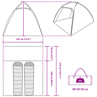 Produktbild för Stuga Tält med tak med lagring Grön 370 x 230 x 185 cm taffeta