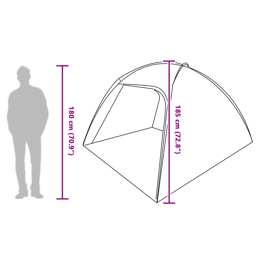 Produktbild för Stuga Tält med tak med lagring Grön 370 x 230 x 185 cm taffeta