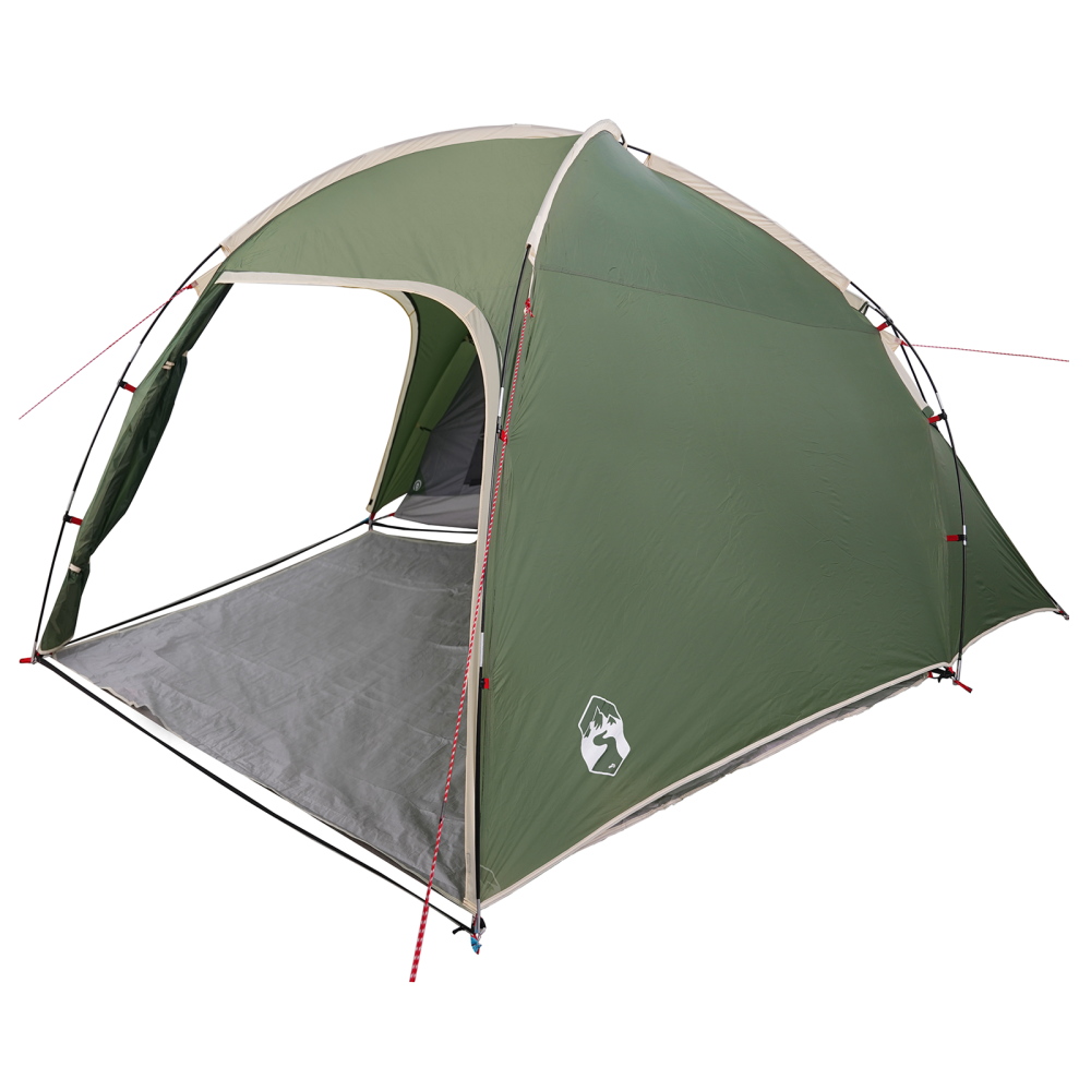 Produktbild för Stuga Tält med tak med lagring Grön 370 x 230 x 185 cm taffeta