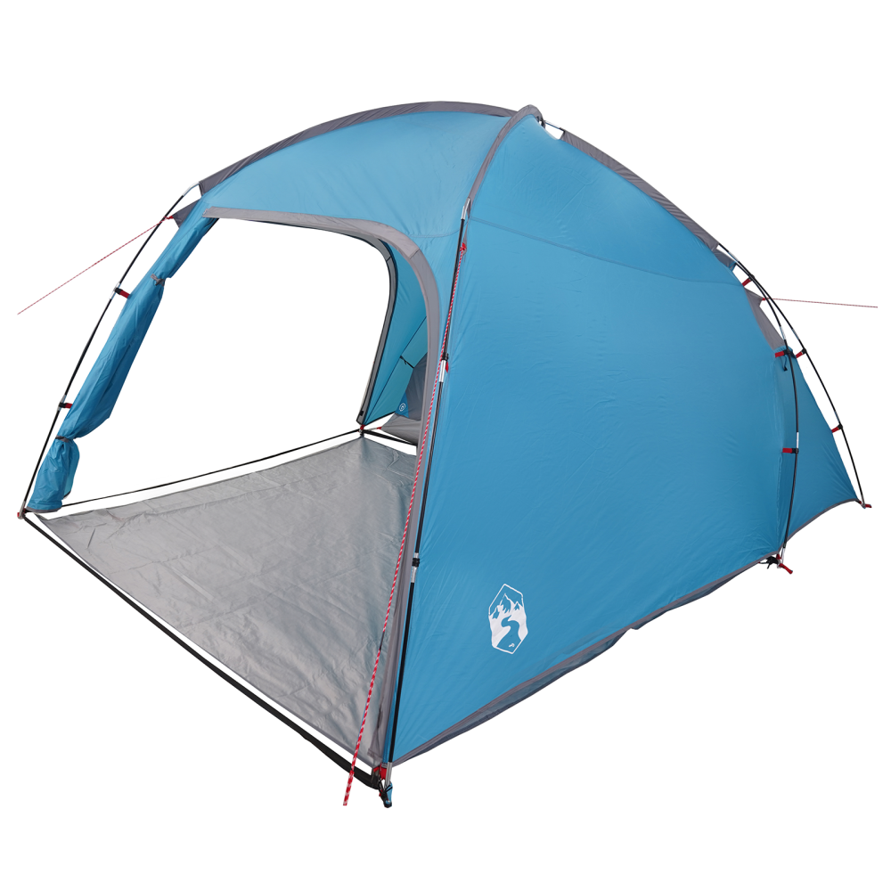 Produktbild för Stuga Tält med tak med lagring Blå 370 x 230 x 185 cm taffeta