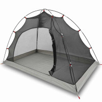 Produktbild för Tält med tak med lagring Grå och svart 236 x 108 x 120 cm