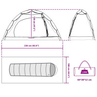 Produktbild för Tält med tak med lagring Grå och svart 236 x 108 x 120 cm