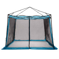 Produktbild för Innertält med tak med lagring Blå 303 x 303 x 196 cm taffeta