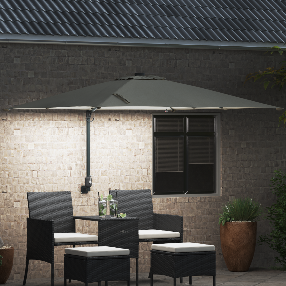 Produktbild för Trädgårdsparasol Sand 248,5 x 247,5 x 160 cm Polyester och Stål