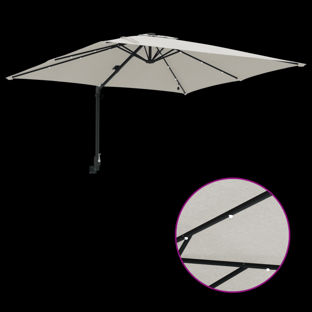 Produktbild för Trädgårdsparasol Sand 248,5 x 247,5 x 160 cm Polyester och Stål