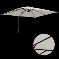 Produktbild för Trädgårdsparasol Sand 248,5 x 247,5 x 160 cm Polyester och Stål