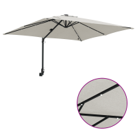 Produktbild för Trädgårdsparasol Sand 248,5 x 247,5 x 160 cm Polyester och Stål