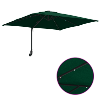 Produktbild för Trädgårdsparasol Grön 248,5 x 247,5 x 160 cm Polyester och Stål