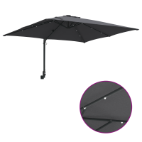 Produktbild för Trädgårdsparasol Antracit 248,5 x 247,5 x 160 cm