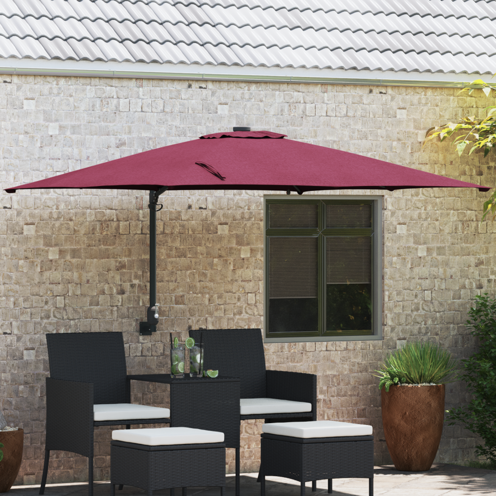 Produktbild för Trädgårdsparasol Bordeaux Röd 248,5 x 247,5 x 160 cm