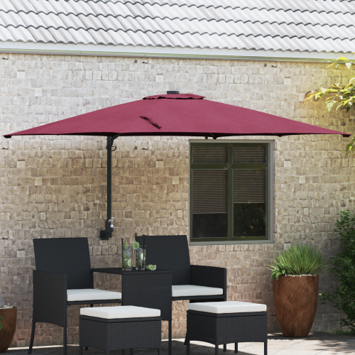 vidaXL Trädgårdsparasol Bordeaux Röd 248,5 x 247,5 x 160 cm