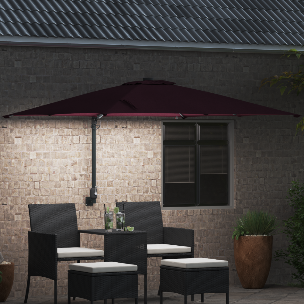 Produktbild för Trädgårdsparasol Bordeaux Röd 248,5 x 247,5 x 160 cm