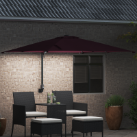 Produktbild för Trädgårdsparasol Bordeaux Röd 248,5 x 247,5 x 160 cm