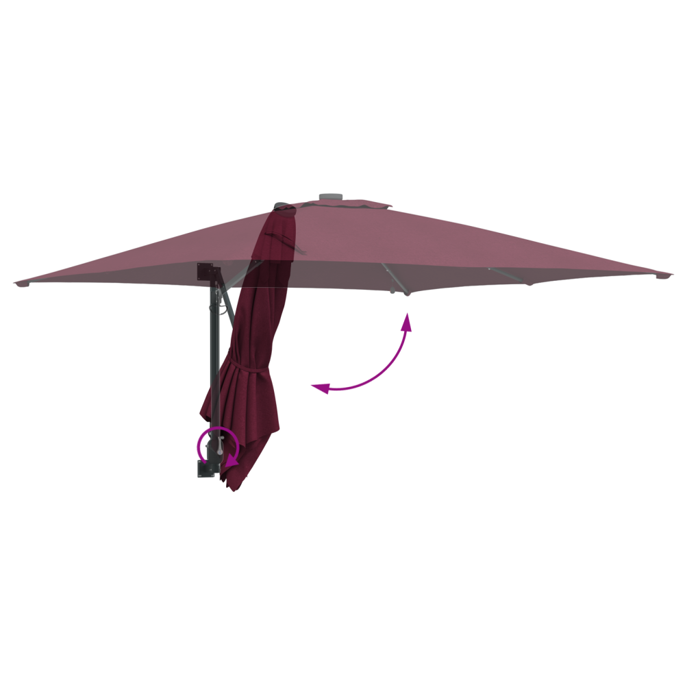 Produktbild för Trädgårdsparasol Bordeaux Röd 248,5 x 247,5 x 160 cm