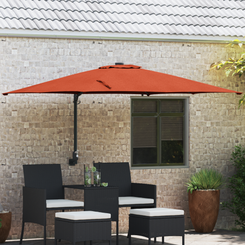 vidaXL Trädgårdsparasol Terracotta 248,5 x 247,5 x 160 cm